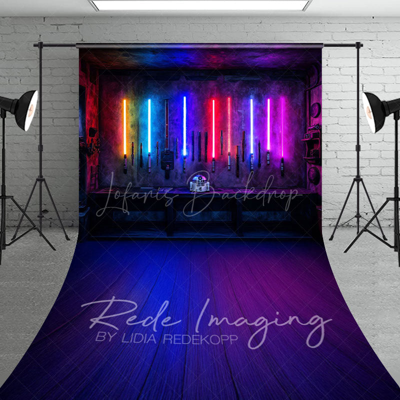 Lofaris Dark Room Lightsabers Science Fiction Sweep Backdrop