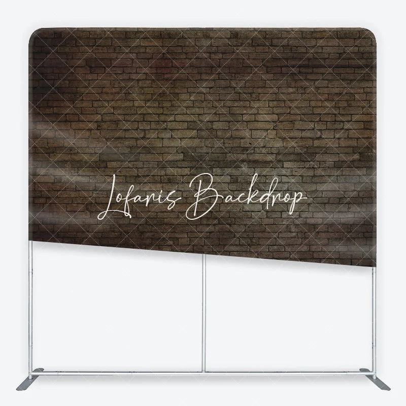 Lofaris Dark Rustic Brick Wall Square Double-Sided Backdrop Vintage Aged Texture for Photography and Studio Props