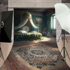 Lofaris Dark Vintage Princess Bedroom Sweep Photo Backdrop