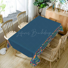 Lofaris Deep Blue Birthday Rectangle Tablecloth For Kids