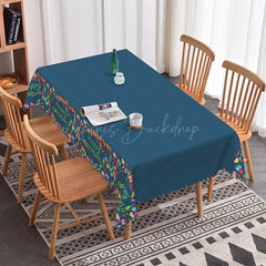 Lofaris Deep Blue Birthday Rectangle Tablecloth For Kids