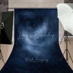 Lofaris Deep Blue Swirling Abstract Backdrop Dark Moody Painted Canvas Professional Fine Art Photography Background