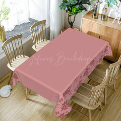 Lofaris Deep Purple Flower Lace Edging Elegant Tablecloth