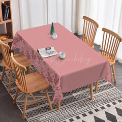 Lofaris Deep Purple Flower Lace Edging Elegant Tablecloth