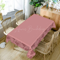 Lofaris Deep Purple Flowers Lace Edging Elegant Tablecloth