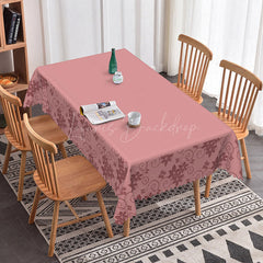 Lofaris Deep Purple Flowers Lace Edging Elegant Tablecloth