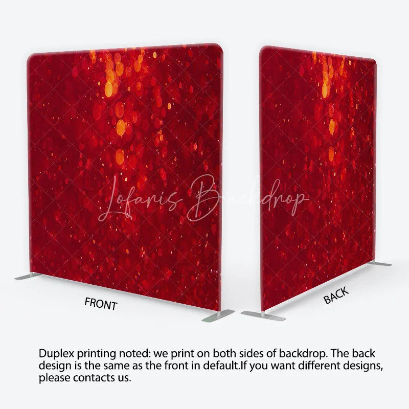 Lofaris Deep Red and Orange Bokeh Tension Fabric Backdrop Vibrant Light Sparkle Photography Background