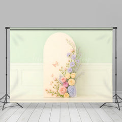 Lofaris Delicate Floral Boho Green Wall Wedding Backdrop