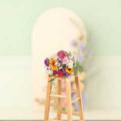 Lofaris Delicate Floral Boho Green Wall Wedding Backdrop