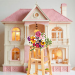 Lofaris Delicate Pink White Toy House Lamp Dreamy Backdrop