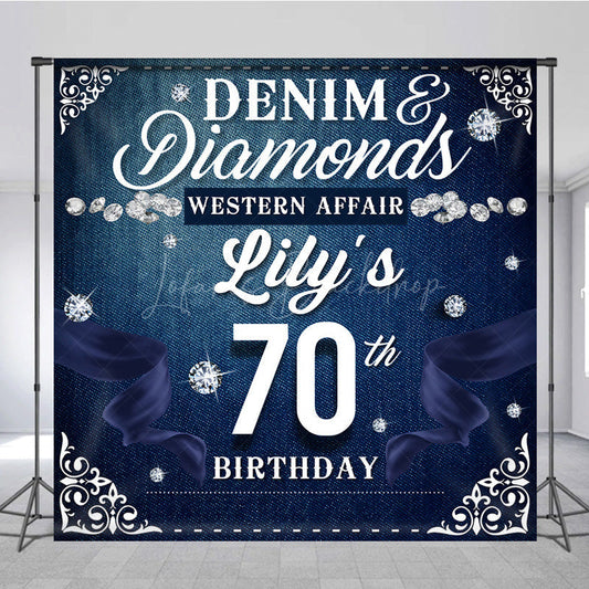 Lofaris Denim And Diamonds Western Custom Birthday Backdrop