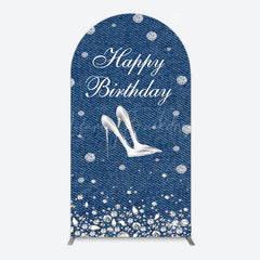 Lofaris Denim Diamond High Heel Happy Birthday Arch Backdrop