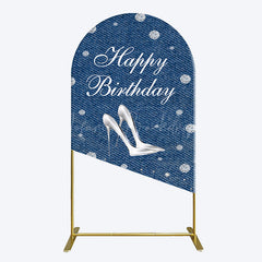 Lofaris Denim Diamond High Heel Happy Birthday Arch Backdrop