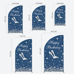 Lofaris Denim Diamond High Heel Happy Birthday Half Moon Arch Backdrop