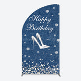 Lofaris Denim Diamond High Heel Happy Birthday Half Moon Arch Backdrop