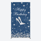 Lofaris Denim Diamond High Heel Happy Birthday Rectangle Backdrop
