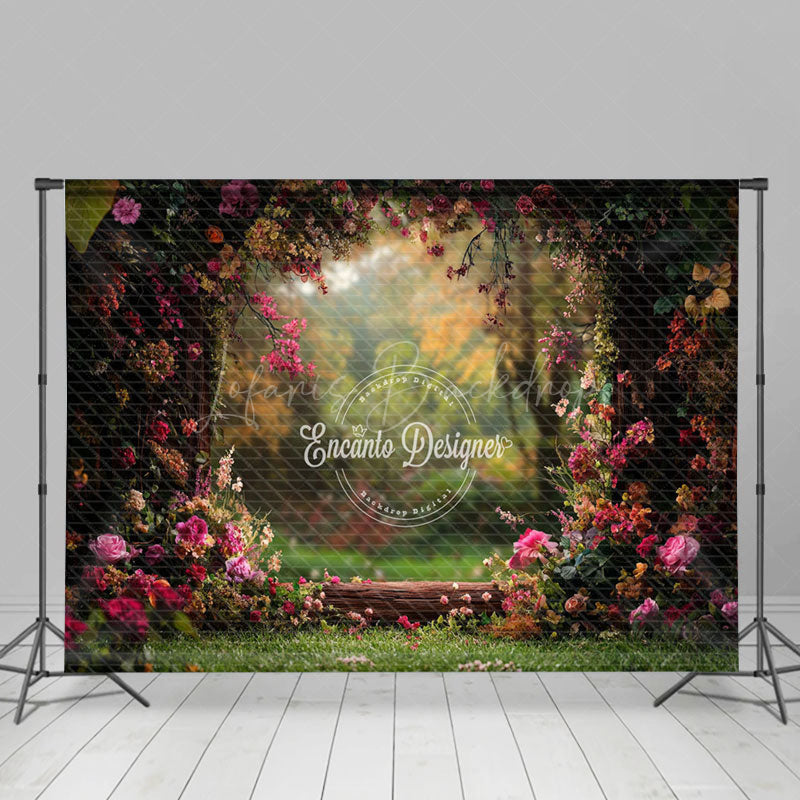 Lofaris Dense Floral Blurry Green Plant Spring Backdrop