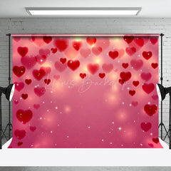 Lofaris Dense Red Heart Romantic Vibe Valentines Day Backdrop