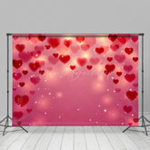 Lofaris Dense Red Heart Romantic Vibe Valentines Day Backdrop