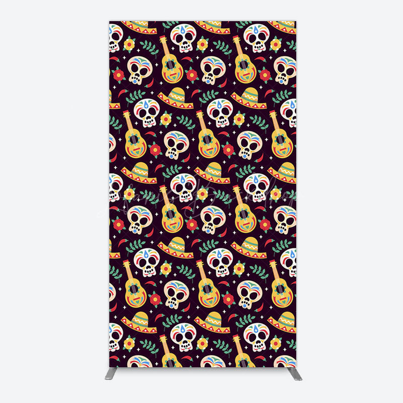 Lofaris Dense Skull Guitar Day Of The Dead Arch Backdrop