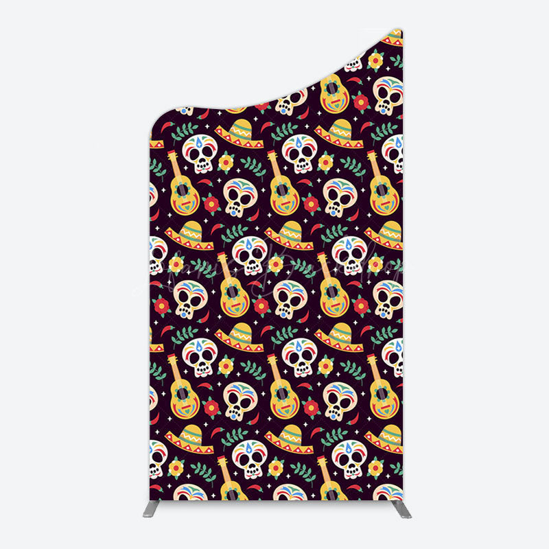 Lofaris Dense Skull Guitar Day Of The Dead Arch Backdrop