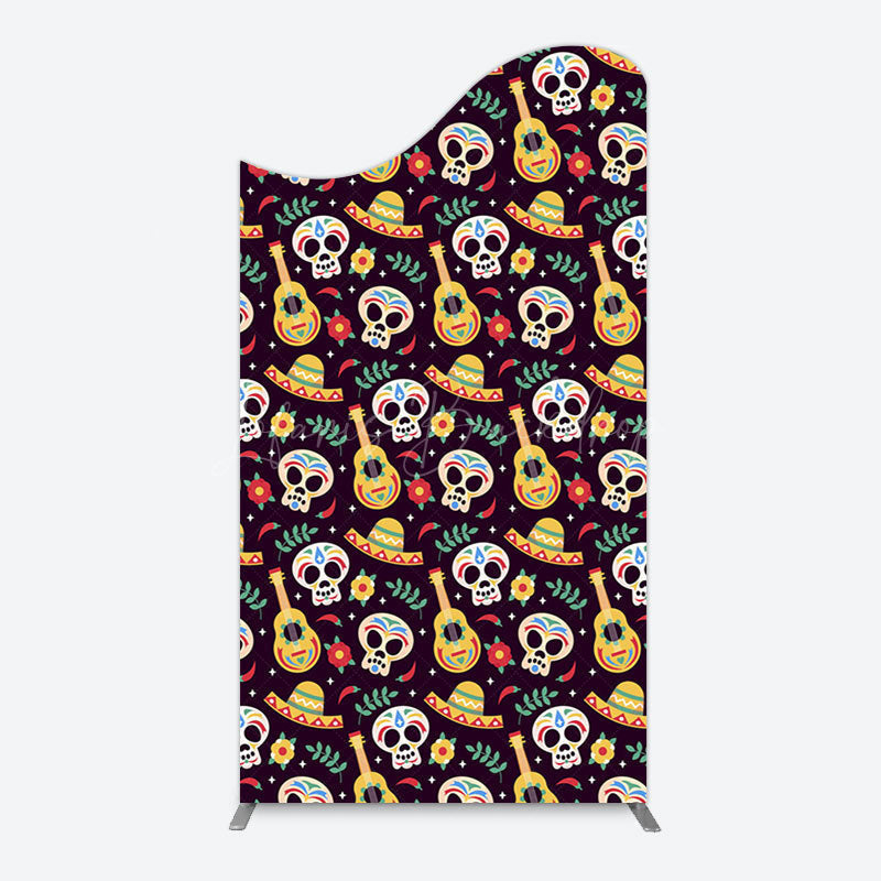 Lofaris Dense Skull Guitar Day Of The Dead Arch Backdrop