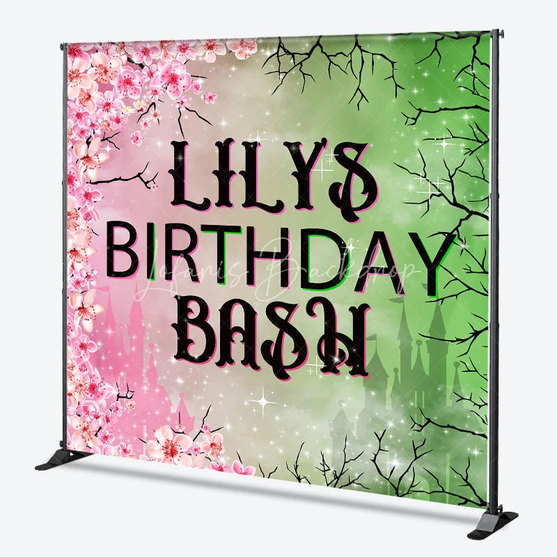 Lofaris Descendants Inspired Birthday Bash Backdrop Good vs Evil Princess Theme Pink and Green Split Custom Party Decor