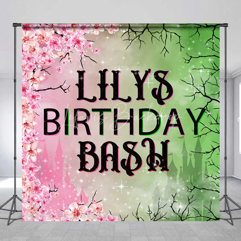 Lofaris Descendants Inspired Birthday Bash Backdrop Good vs Evil Princess Theme Pink and Green Split Custom Party Decor