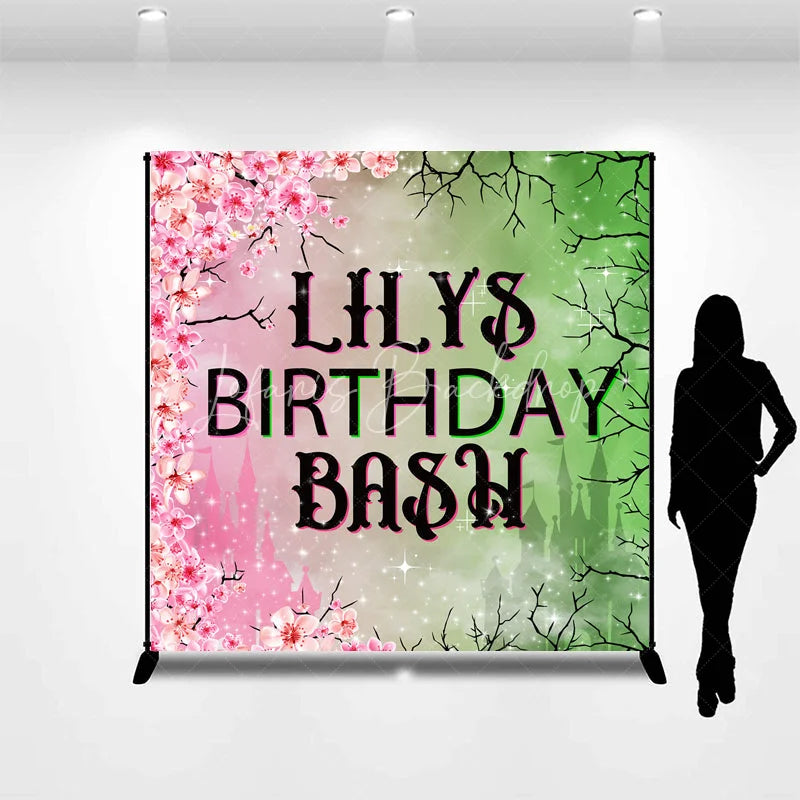 Lofaris Descendants Inspired Birthday Bash Backdrop Good vs Evil Princess Theme Pink and Green Split Custom Party Decor