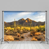 Lofaris Desert Gobi Cactus Mountain Sky Photography Backdrop