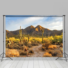 (Ship In 24HR) Lofaris Desert Gobi Cactus Mountain Sky Photography Backdrop