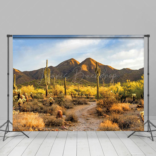 Lofaris Desert Gobi Cactus Mountain Sky Photography Backdrop