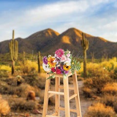 Lofaris Desert Gobi Cactus Mountain Sky Photography Backdrop