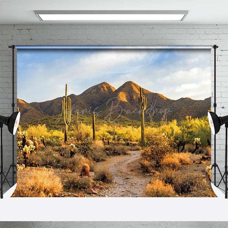 Lofaris Desert Gobi Cactus Mountain Sky Photography Backdrop