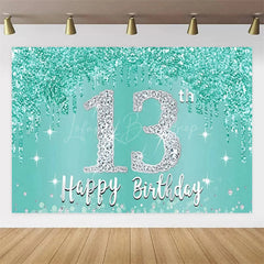 Lofaris Diamond 13th Birthday Backdrop,Glitter Party Decor Sparkling Teen Celebration Background