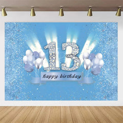 Lofaris Diamond 13th Birthday Backdrop,Glitter Party Decor Sparkling Teen Celebration Background