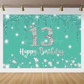 Lofaris Diamond 13th Birthday Backdrop,Glitter Party Decor Sparkling Teen Celebration Background