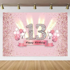 Lofaris Diamond 13th Birthday Backdrop,Glitter Party Decor Sparkling Teen Celebration Background