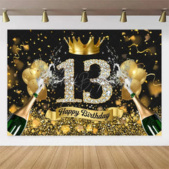 Lofaris Diamond 13th Birthday Backdrop,Glitter Party Decor Sparkling Teen Celebration Background