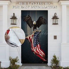 Lofaris Diamond Eagle Usa Flag Independence Day Door Cover