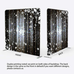 Lofaris Diamond Glitter Dots Black Tension Fabric Backdrop