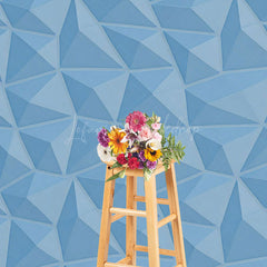 Lofaris Diamond Shape Blue Geo Abstract Textured Backdrop