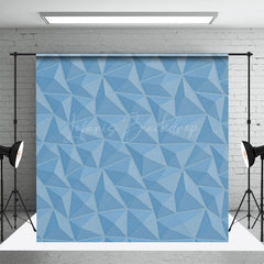 Lofaris Diamond Shape Blue Geo Abstract Textured Backdrop