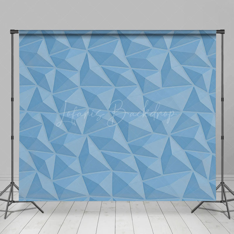 Lofaris Diamond Shape Blue Geo Abstract Textured Backdrop