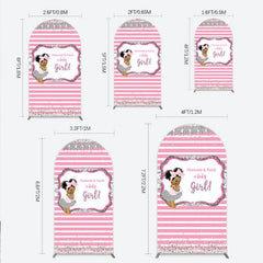 Lofaris Diamonds and Pearls Baby Girl Shower Arch Backdrop Pink Silver Glitter African American Princess Theme Decor