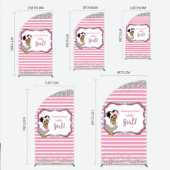 Lofaris Diamonds and Pearls Baby Girl Shower Half Moon Arch Backdrop Pink Silver Glitter African American Princess Theme Decor