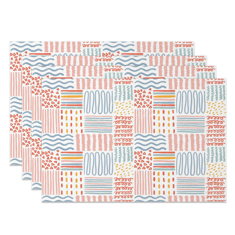Lofaris Different Line Geometries Pattern Set of 4 Placemats