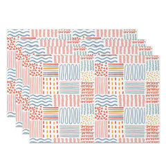 Lofaris Different Line Geometries Pattern Set of 4 Placemats