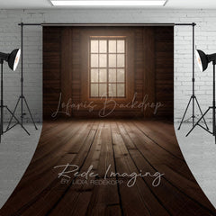 Lofaris Dim Vintage Wooden Cabin Window Photo Sweep Backdrop