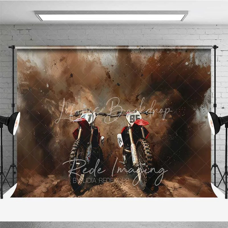 Lofaris Dirt Bike Motocross Racing Photography Backdrop Mud Splash Off Road Motorcycle Art Background
